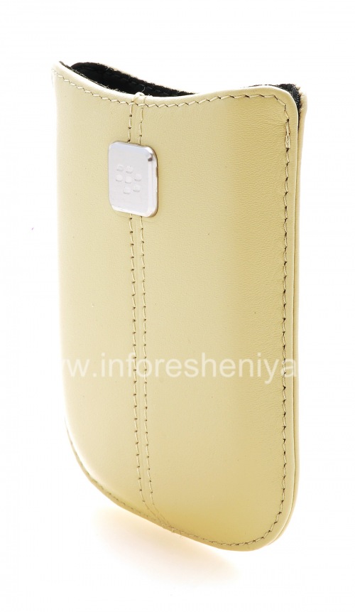 Photogallery for Etui en cuir de poche original avec Pocket étiquette métallique en cuir pour BlackBerry, Beige (grès) product
