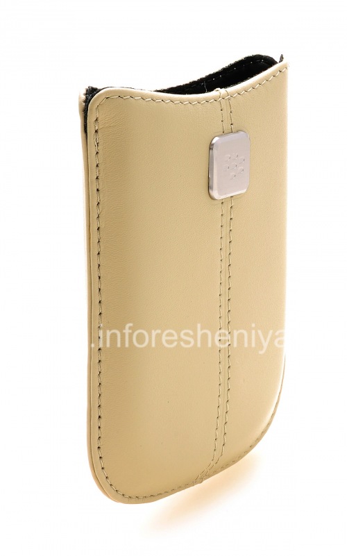 Photogallery for Etui en cuir de poche original avec Pocket étiquette métallique en cuir pour BlackBerry, Beige (grès) product