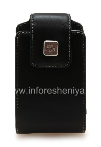 El caso de cuero original con un clip y una pulsera de cuero etiqueta metálica giratoria de cuero para BlackBerry