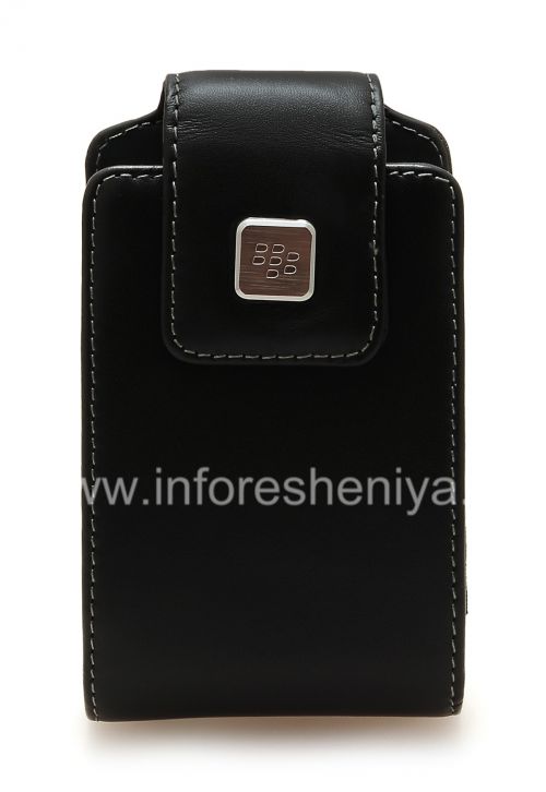 Photogallery for The original leather case with a clip and a metal tag Leather Swivel Holster for BlackBerry, Black product