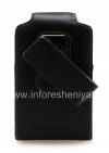 Photo 7 — BlackBerry用クリップおよび金属タグレザースイベルホルスター付き本革ケース, ブラック（黒）