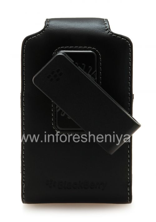 Photogallery for The original leather case with a clip and a metal tag Leather Swivel Holster for BlackBerry, Black product