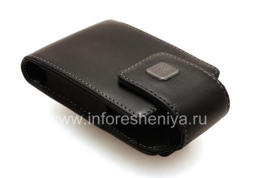 Photogallery for The original leather case with a clip and a metal tag Leather Swivel Holster for BlackBerry, Black product