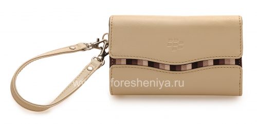 Photogallery for Asli Kulit Kasus Tas dengan kain insert Kulit Folio untuk BlackBerry, Beige (Sandstone) product
