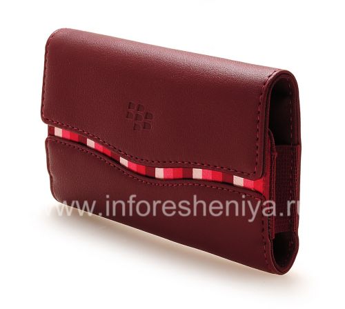 Photogallery for Asli Kulit Kasus Tas dengan kain insert Kulit Folio untuk BlackBerry, Burgundy (Merlot) product