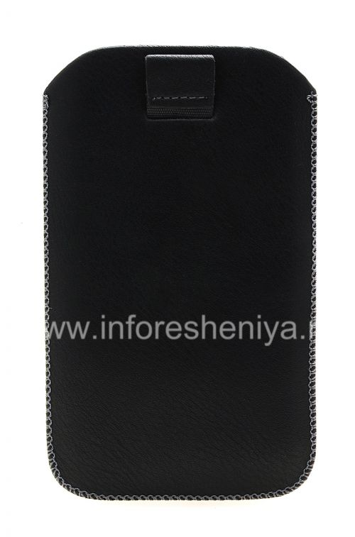 Photogallery for حقيبة جلد الجيب حالة شيك للبلاك بيري مع اللسان, أسود product