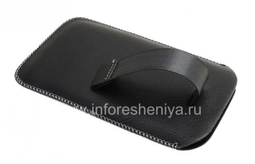 Photogallery for حقيبة جلد الجيب حالة شيك للبلاك بيري مع اللسان, أسود product