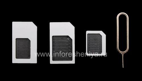 Photogallery for माइक्रो और नैनो सिम कार्ड के लिए एडाप्टर किट, बीआरडी, सफेद, 3 पीसी। product