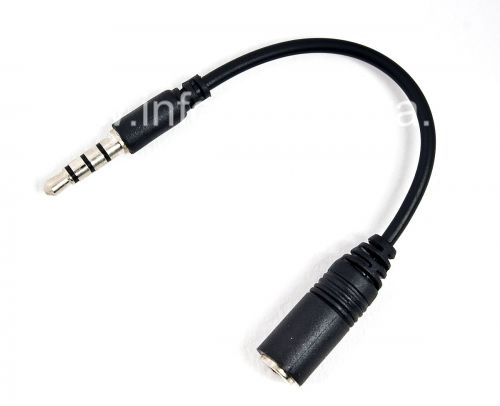 Photogallery for محول مع 3.5mm جاك سماعة الرأس إلى 2.5MM لبلاك بيري, أسود product