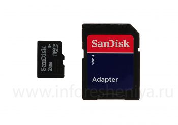 ब्लैकबेरी के लिए सैनडिस्क माइक्रोएसडी 2GB मेमोरी कार्ड ब्रांडेड