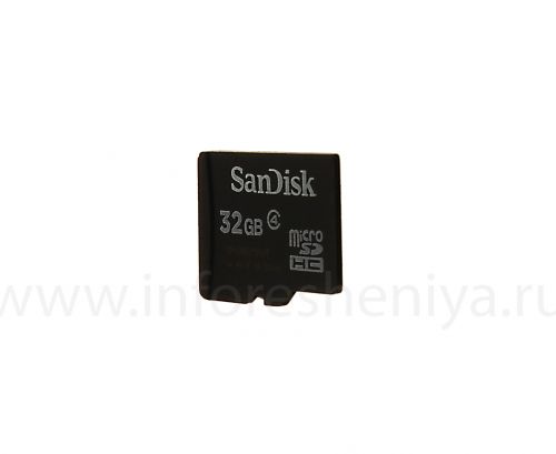 Photogallery for Marque carte mémoire SanDisk Micro SD (microSDHC Class 4) 32 Go pour les BlackBerry, Noir product