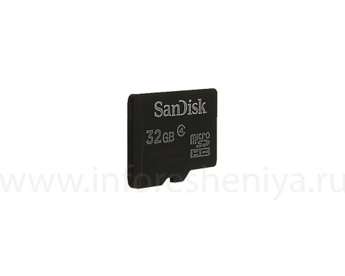 Photogallery for Marque carte mémoire SanDisk Micro SD (microSDHC Class 4) 32 Go pour les BlackBerry, Noir product