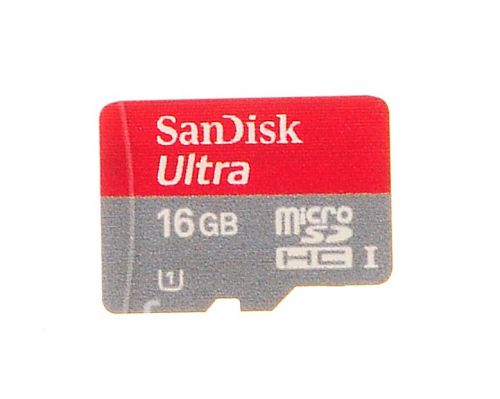 Photogallery for Branded carte mémoire SanDisk Mobile Ultra MicroSD (microSDHC Class 10 UHS 1) de 16 Go pour BlackBerry, Rouge / Gris product