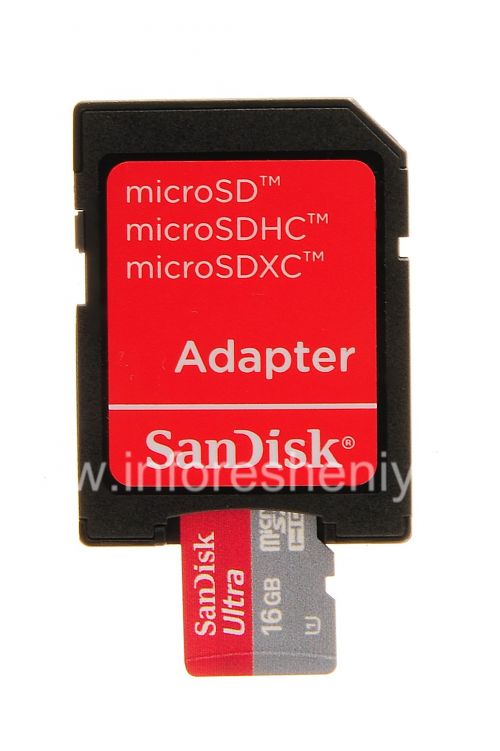Photogallery for Branded carte mémoire SanDisk Mobile Ultra MicroSD (microSDHC Class 10 UHS 1) de 16 Go pour BlackBerry, Rouge / Gris product