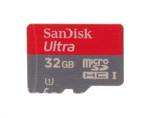 Photogallery for وصفت بطاقة الذاكرة سانديسك موبايل ألترا مايكرو (مايكرو فئة 10 UHS 1) 32GB للبلاك بيري, أحمر / رمادي product