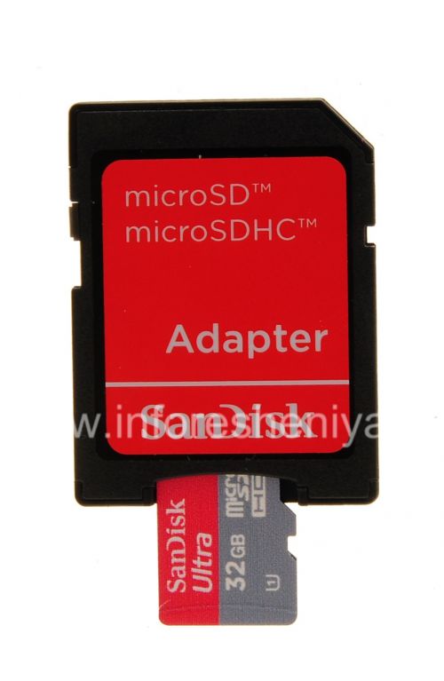Photogallery for وصفت بطاقة الذاكرة سانديسك موبايل ألترا مايكرو (مايكرو فئة 10 UHS 1) 32GB للبلاك بيري, أحمر / رمادي product