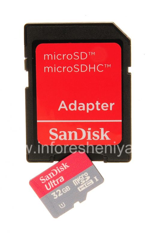 Photogallery for وصفت بطاقة الذاكرة سانديسك موبايل ألترا مايكرو (مايكرو فئة 10 UHS 1) 32GB للبلاك بيري, أحمر / رمادي product