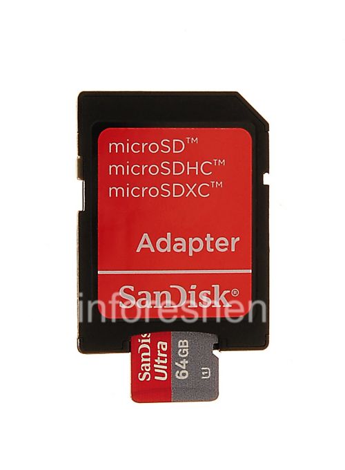 Photogallery for Branded memory card SanDisk Mobile Ultra MicroSD (microSDXC Class 10 UHS 1) 64GB for BlackBerry, Red / Grey product