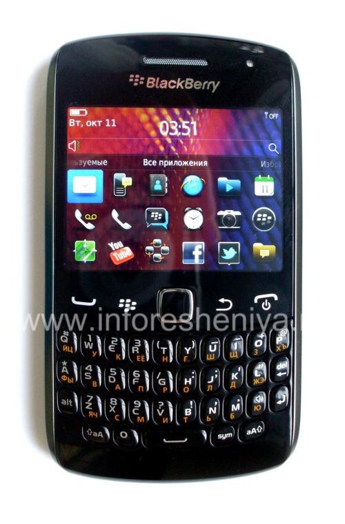 Photogallery for 智能手机BlackBerry 9360曲线, 黑色（黑色） product