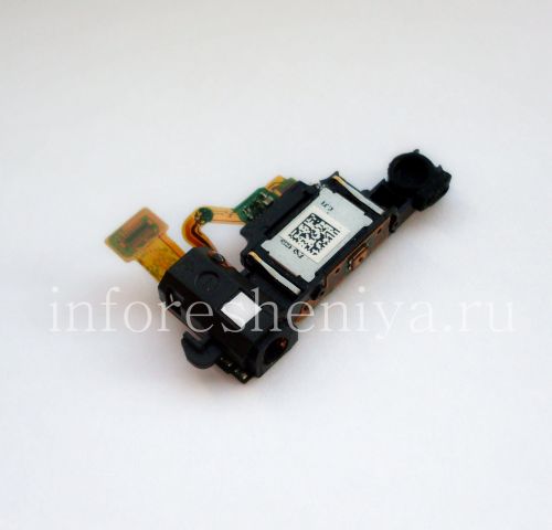 Photogallery for Audio connector (Headset Jack) T13 in assembly with proximity / light sensor and lock button for BlackBerry Z10 / 9982, The black product