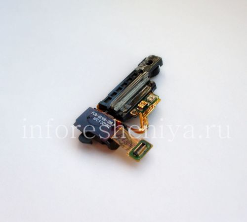 Photogallery for Audio connector (Headset Jack) T13 in assembly with proximity / light sensor and lock button for BlackBerry Z10 / 9982, The black product
