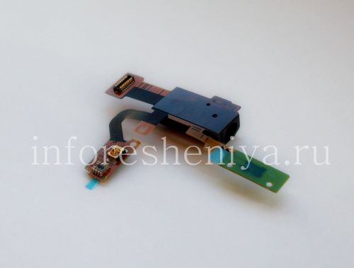 Photogallery for Audio connector (Headset Jack) T13 in assembly with proximity / light sensor and lock button for BlackBerry Z10 / 9982, The black product