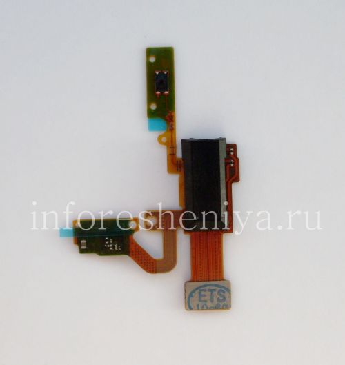 Photogallery for Audio connector (Headset Jack) T13 in assembly with proximity / light sensor and lock button for BlackBerry Z10 / 9982, The black product