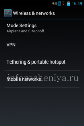 Networks and connections in Adroid Settings