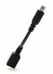 Adaptor asli dengan konektor MicroUSB untuk miniUSB untuk BlackBerry, hitam