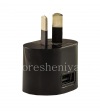 Photo 5 — Ishaja yangempela ye-AC "Micro" 850mA USB Power plug Pluger, Okumnyama, kwe-Australia
