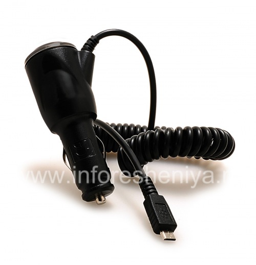 Photogallery for شاحن سيارة مضاء باللون الأزرق مع موصل MicroUSB, الأسود product