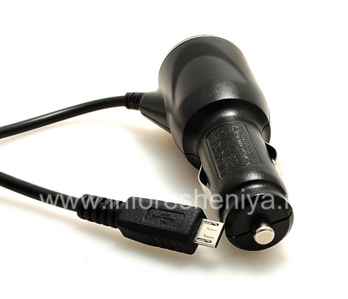 Photogallery for شاحن سيارة مضاء باللون الأزرق مع موصل MicroUSB, الأسود product