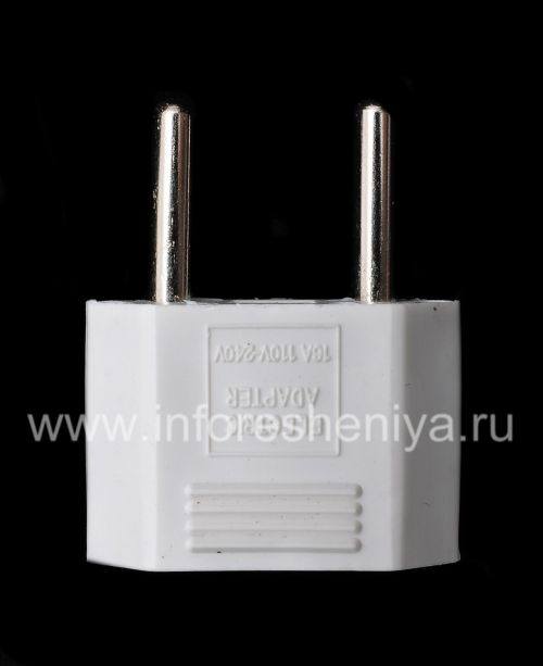 Photogallery for Adaptor untuk US-Euro socket (Rusia) untuk BlackBerry, Rectangular Putih product