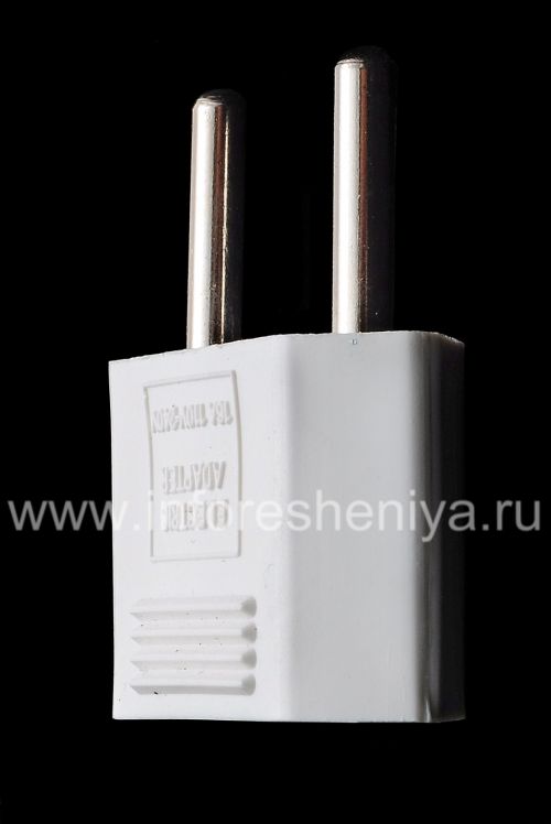 Photogallery for Adaptor untuk US-Euro socket (Rusia) untuk BlackBerry, Rectangular Putih product