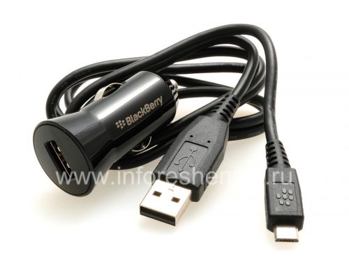 Photogallery for Original Charger (1A, MicroUSB) in the car In-Vehicle Charger for BlackBerry, The black product