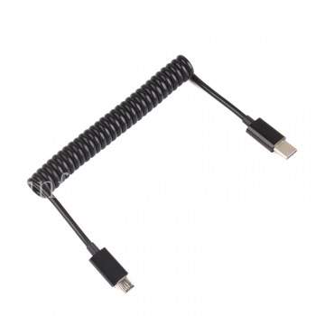 Spiral Data-cable MicroUSB / Type C for BlackBerry